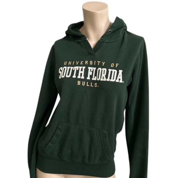 South Florida Bulls Hoodie Size XS Green Sweatshirt University Academia - Picture 1 of 7